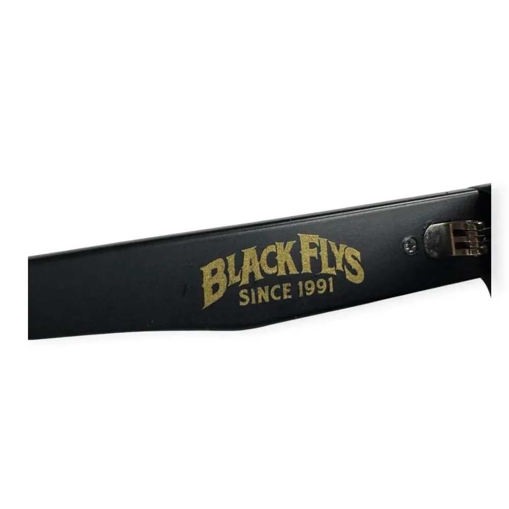 Black Flys Mono Fly Sunglasses Matte Black w/ Gold Mirror Lens Retro Oversized